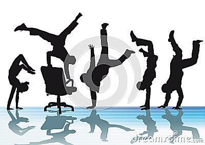 Office acrobatics Vector Illustration
