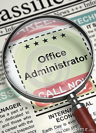 Office Administrator Join Our Team. 3D. Stock Photo