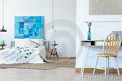 Office area and abstract painting Stock Photo