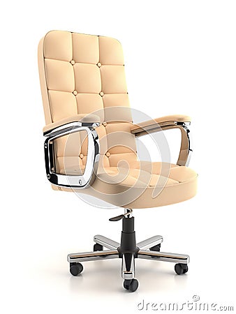 Office armchair of beige leather Stock Photo