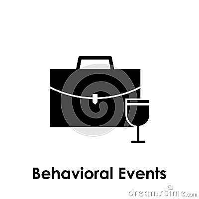 office bag, glass, behavioral events icon. One of business collection icons for websites, web design, mobile app Stock Photo