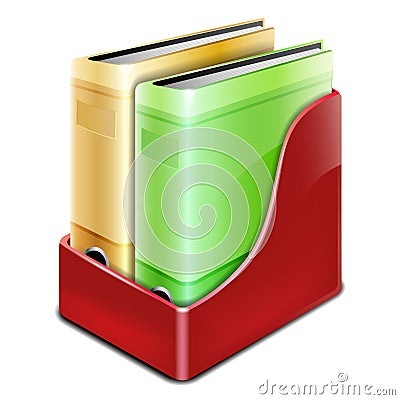 Office binder with paper folders Stock Photo