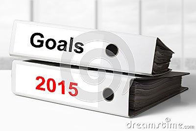 Office binders goals 2015 Stock Photo