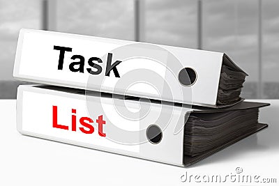 Office binders task list Stock Photo