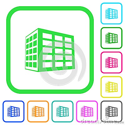 Office block vivid colored flat icons Stock Photo