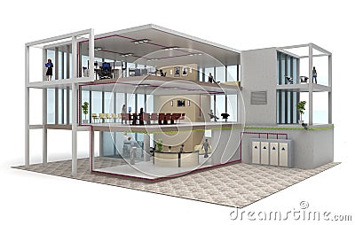 Office building cutaway Stock Photo