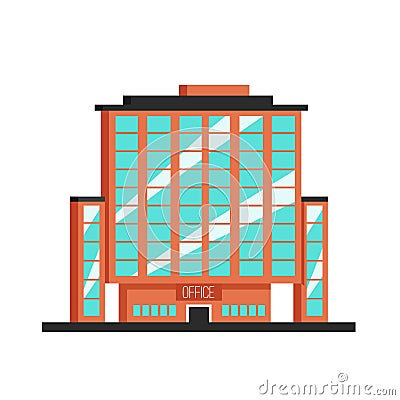 Office building. Flat vector illustration. Constructivism style Vector Illustration