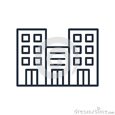 Office Building icon vector isolated on white background, Office Building sign Vector Illustration