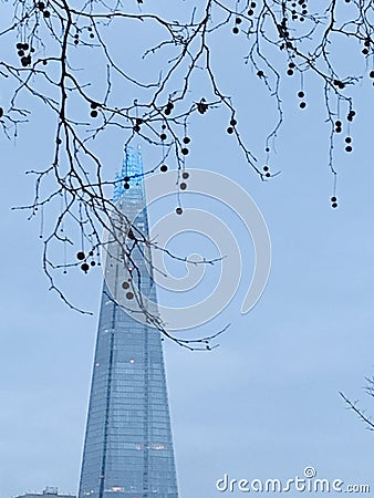 The iconic Shard building , modern architecture in London, England Editorial Stock Photo