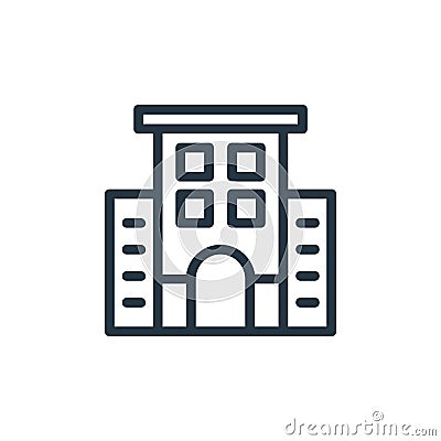 office building vector icon isolated on white background. Outline, thin line office building icon for website design and mobile, Vector Illustration