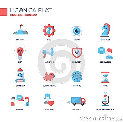 Office, business modern thin line design icons and pictograms Vector Illustration