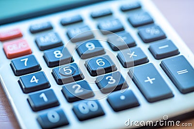 Office Calculator Close Up Stock Photo