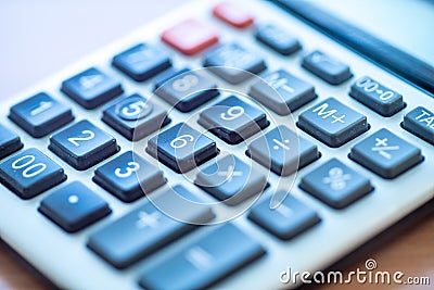 Office Calculator Close Up Stock Photo
