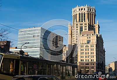 Office center in Moscow Paveletskaya Station Editorial Stock Photo