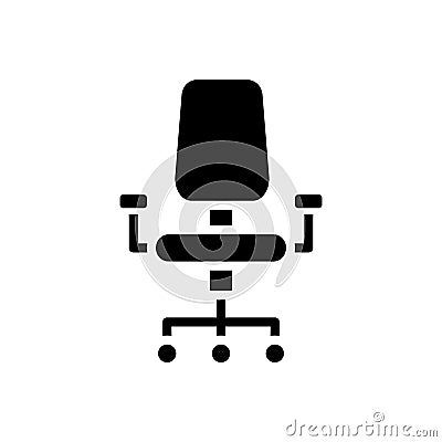 Office chair black glyph icon Vector Illustration