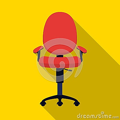 Office chair icon in flat style isolated on white background. Office furniture and interior symbol stock vector Vector Illustration