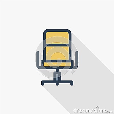 Office chair line flat icon Vector Illustration