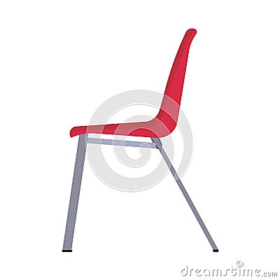 Office chair side view vector icon fruniture. Seat business interior element work job. Black flat ergonomic equipment Vector Illustration