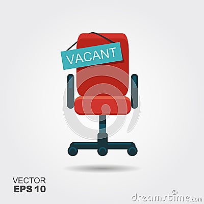 Office chair and a sign vacant Vector Illustration