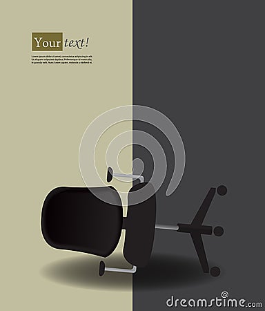 Office chair turned over Vector Illustration