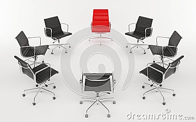 Office chairs as a circle Stock Photo