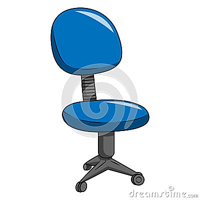 Office chairs with casters. Modern desk height adjustable armchair. Side view. Vector Illustration