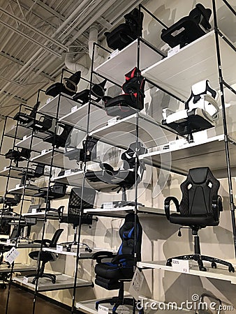 Office Chairs On Display in a store Editorial Stock Photo
