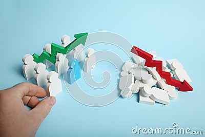 Office chaos and order, business changes Stock Photo