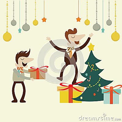 Office Christmas party Vector Illustration