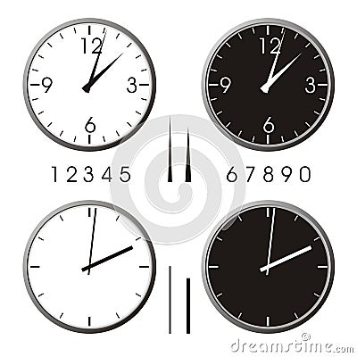 Office clock Vector Illustration