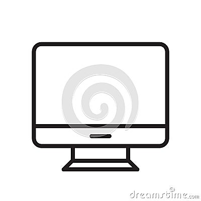 Office computer monitor icon. Isolated vector cliart of emty display. Vector Illustration