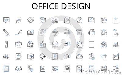 Office design line icons collection. Empowerment, Visionary, Adaptability, Creativity, Futuristic, Transformation Vector Illustration