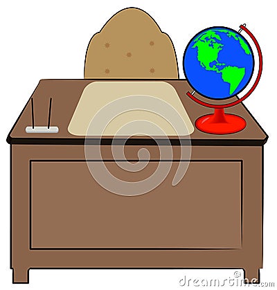 Office desk Vector Illustration