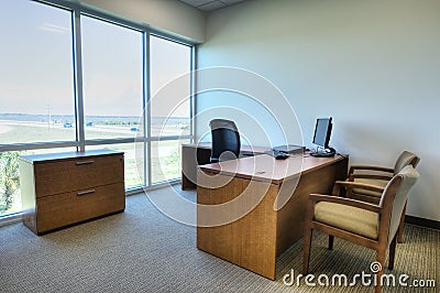 Office with Desk and Chairs Stock Photo