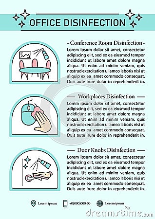 Office disinfection brochures Vector Illustration