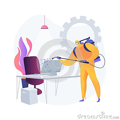 Office disinfection service abstract concept vector illustration. Vector Illustration