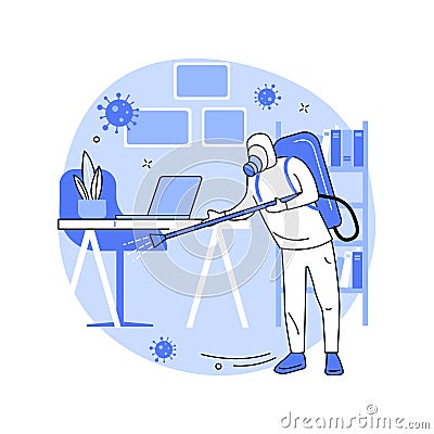 Office disinfection service abstract concept vector illustration. Vector Illustration