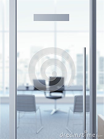 Office door with nameplate Stock Photo