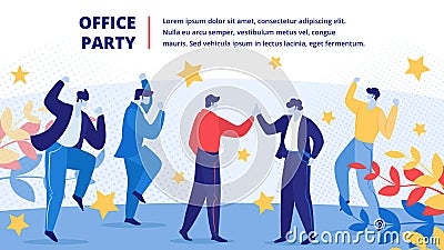 Office Employee Characters Rejoice for New Project Vector Illustration