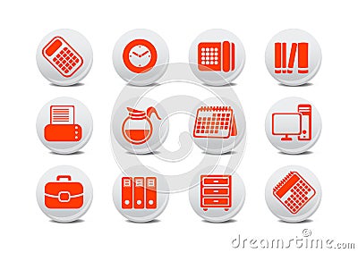 Office equipment buttons Vector Illustration