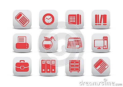 Office equipment icons Vector Illustration