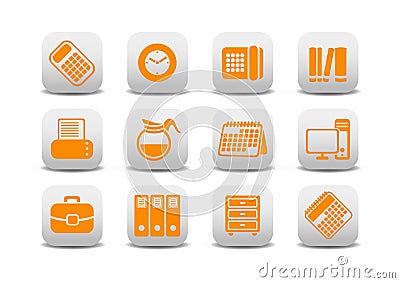 Office equipment icons Vector Illustration