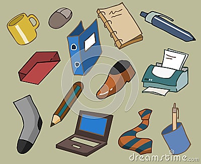 Office equipments Vector Illustration