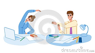 office exercise vector Vector Illustration