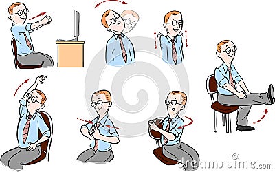 Office-Exercise Vector Illustration