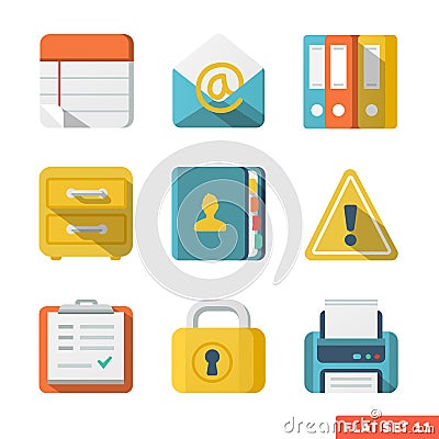 Office Flat icons Vector Illustration