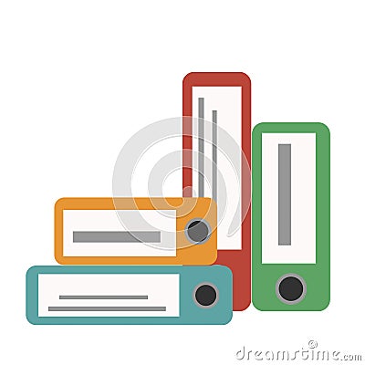 Office folders boxes document organization archive blank stack data file information vector illustration Vector Illustration