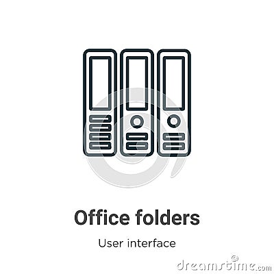 Office folders outline vector icon. Thin line black office folders icon, flat vector simple element illustration from editable Vector Illustration