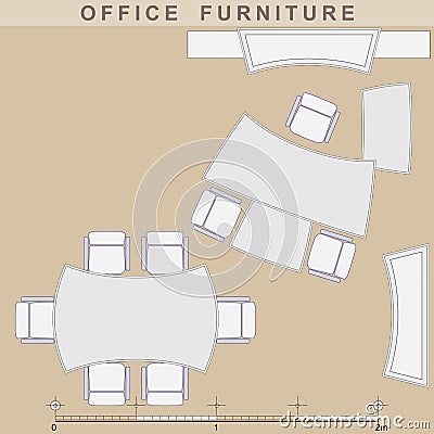 Office furniture Vector Illustration