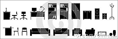 Office furniture Vector Illustration